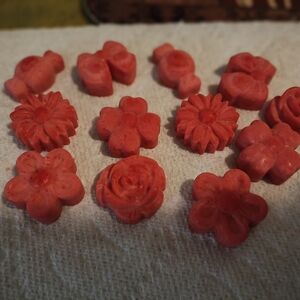 Handcrafted Red Floral Wax Melts (Rose Scented 5pk)